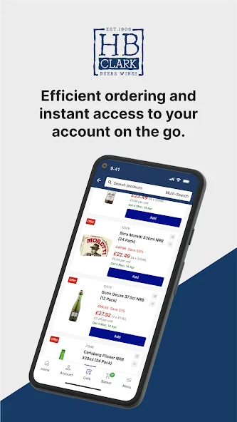 A smartphone displaying the HB Clark app